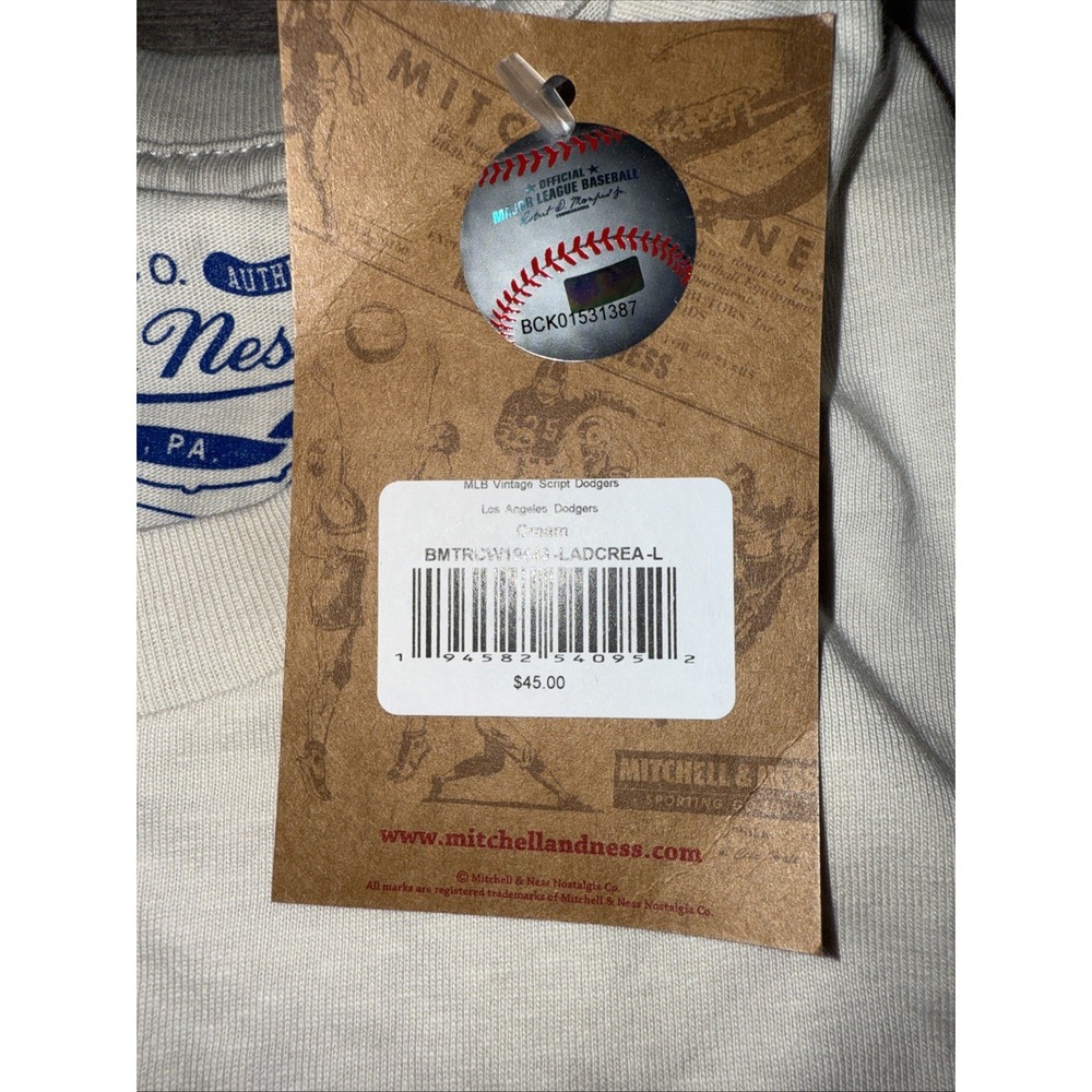 Mitchell & Ness Los Angeles Dodgers Men's T-Shirt Small Script Logo MLB NEW - Picture 4 of 5